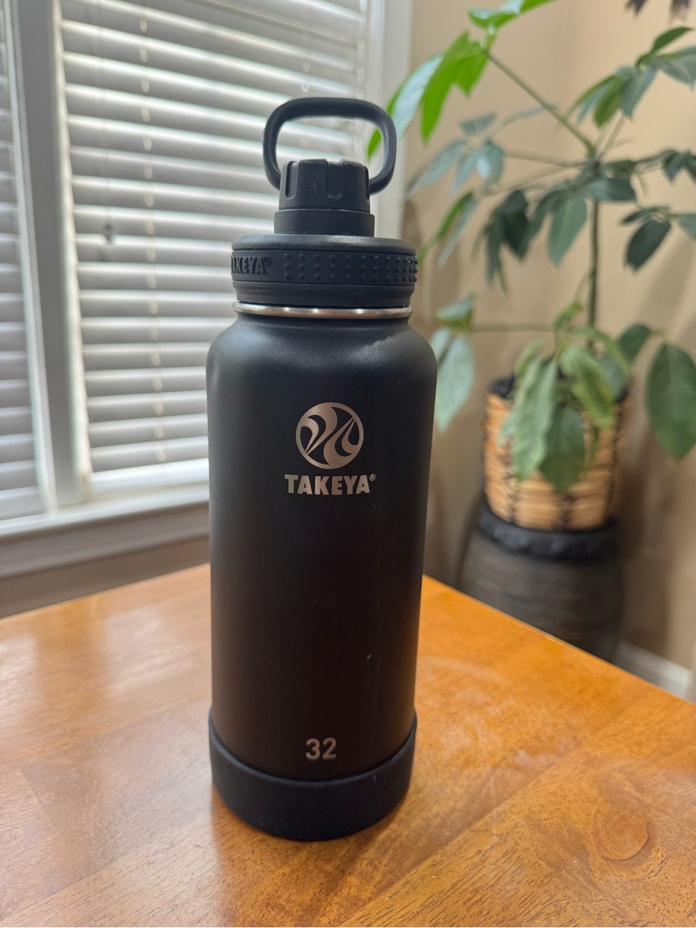 Takeya Water Bottle 32 oz Stainless Steel Screw Top Black